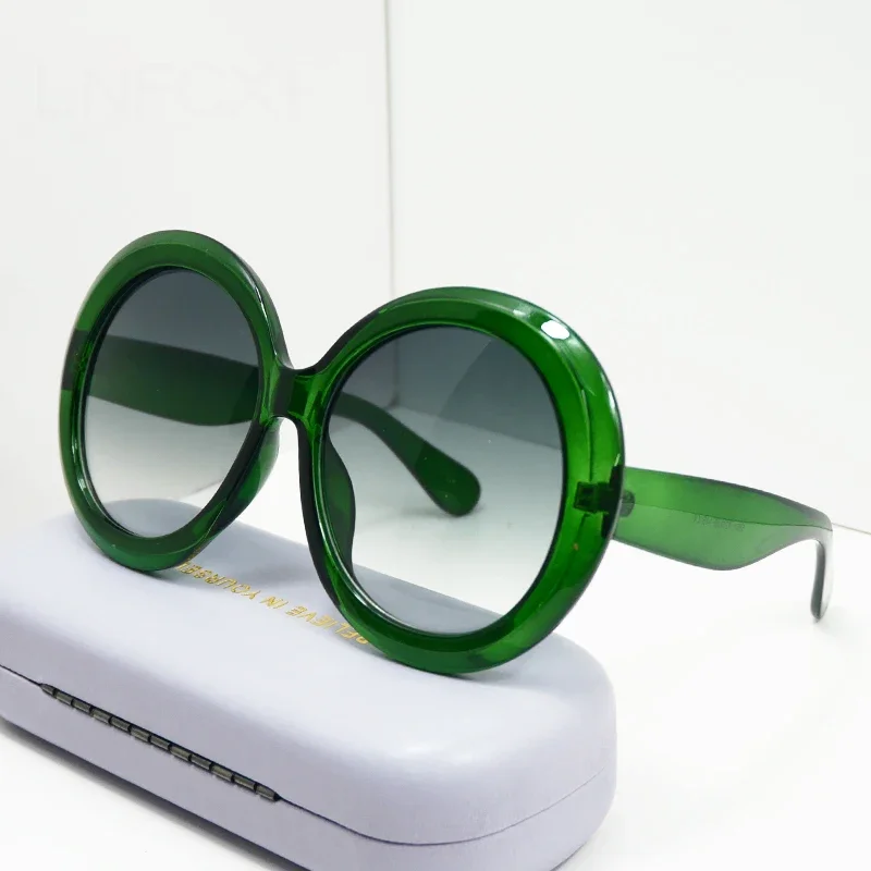 JNPCXI Übergroße Runde Sonnenbrille Frauen Männer Luxus Marke Großen Rahmen Sonnenbrille Brille Große Shades Unisex Reiten Brillen