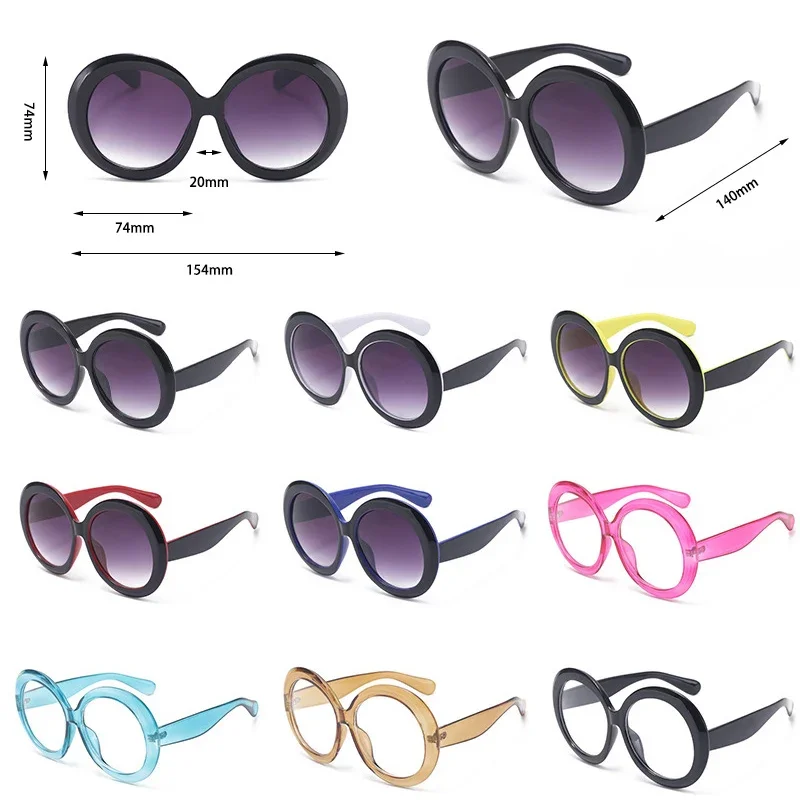 JNPCXI Übergroße Runde Sonnenbrille Frauen Männer Luxus Marke Großen Rahmen Sonnenbrille Brille Große Shades Unisex Reiten Brillen