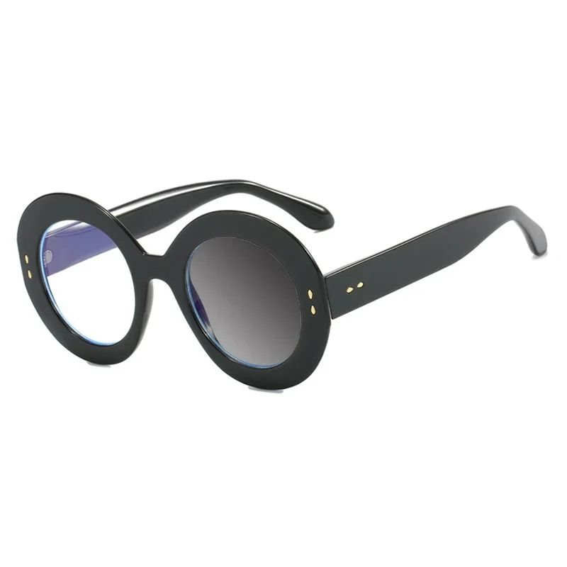 Damen Sonnenbrille Designer Luxus Brille Runde Übergröße Gläser Vintage UV400
