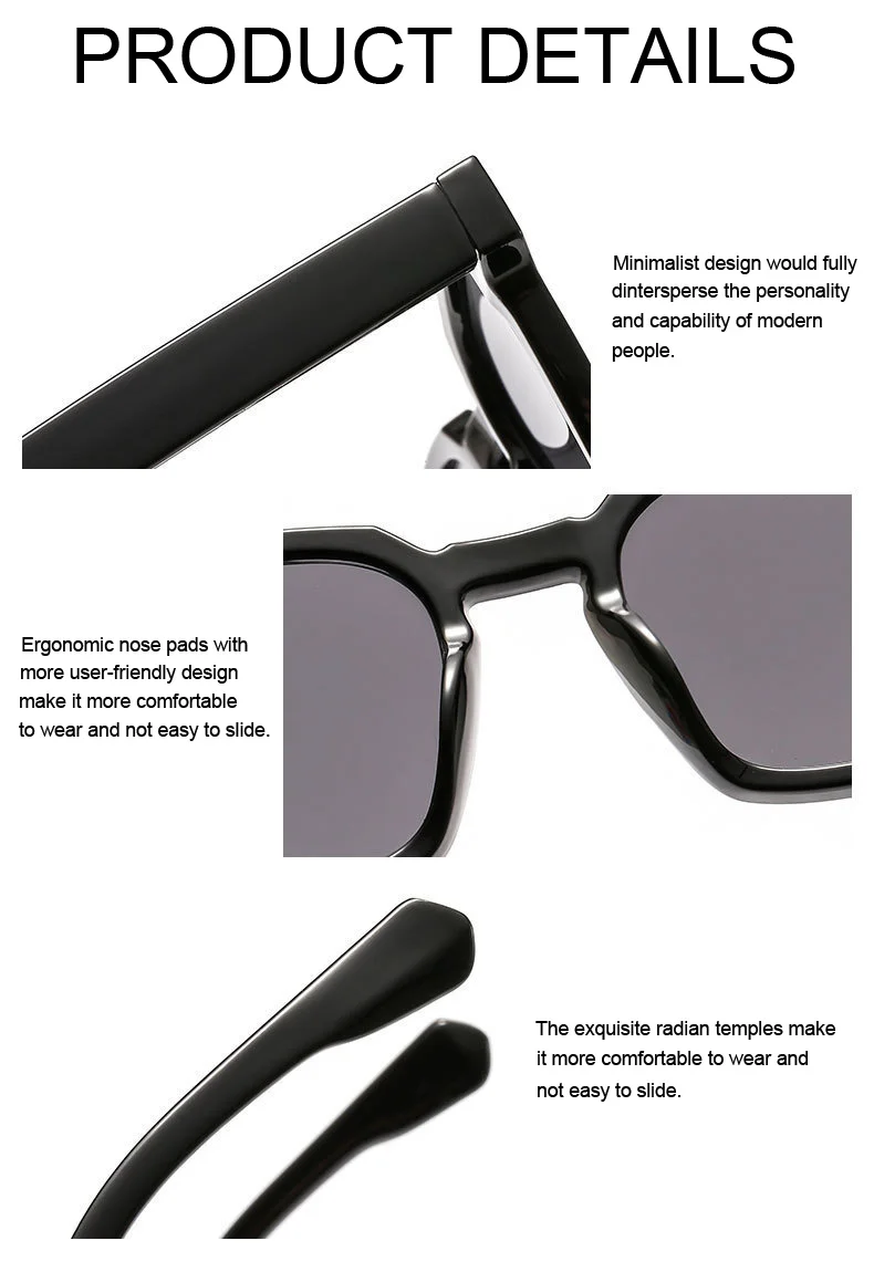 Damen Sonnenbrille Designer Luxus Brille Quadratische Übergröße Gläser Vintage