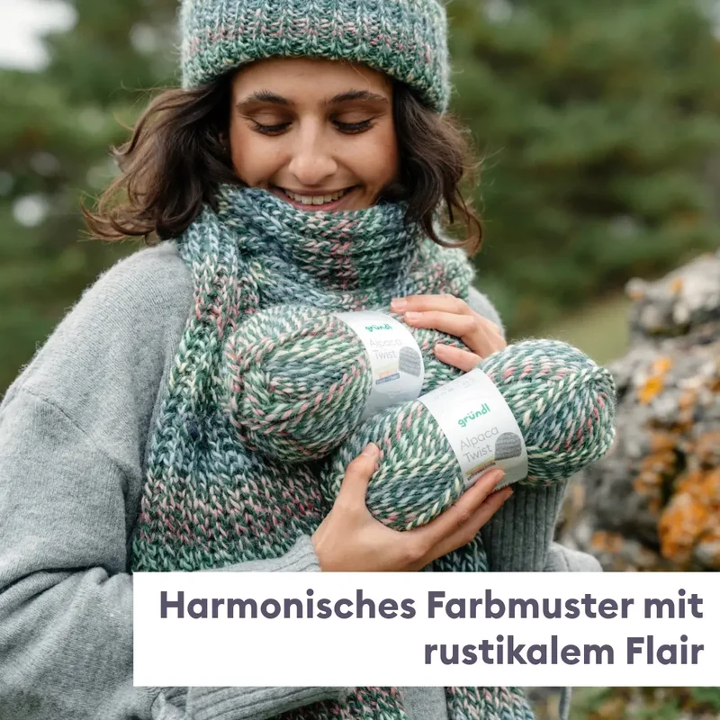 Strickset Mütze und Schal mit Alpaka