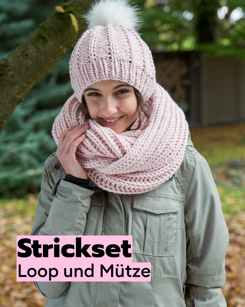 Strickset Loop und Mütze