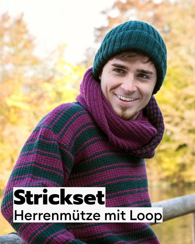 Strickset Herrenmütze & Loop