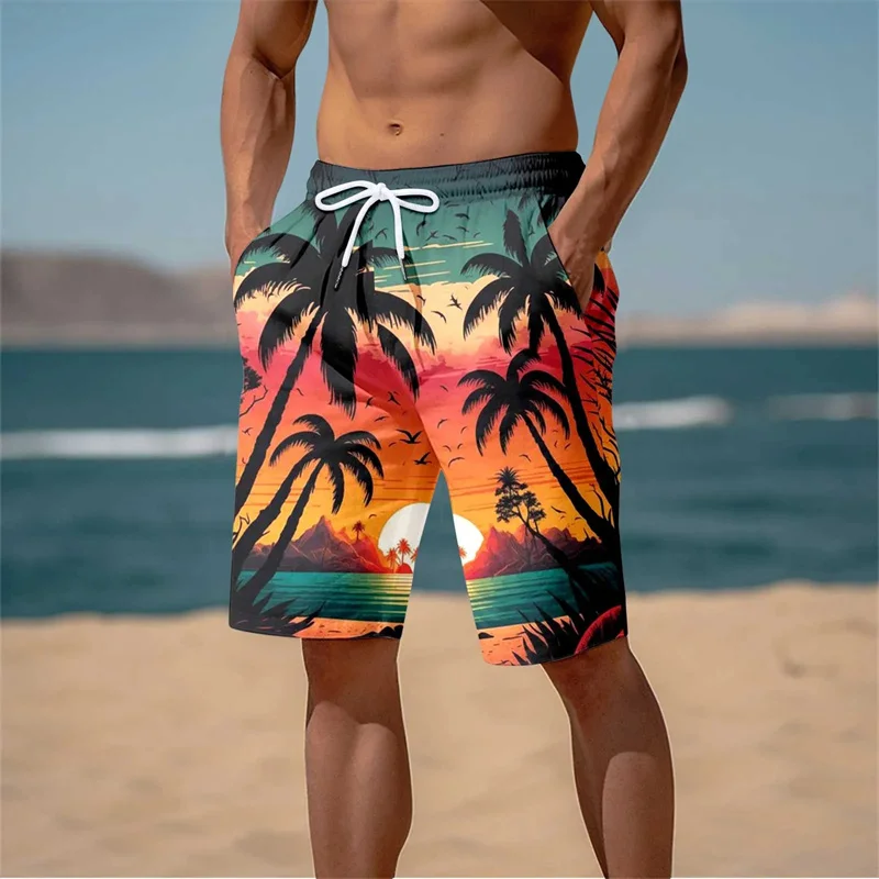 Hawaii-Badehose Herren Badeshort Kurzehose Shorts Schwimmhose 100% Polyester