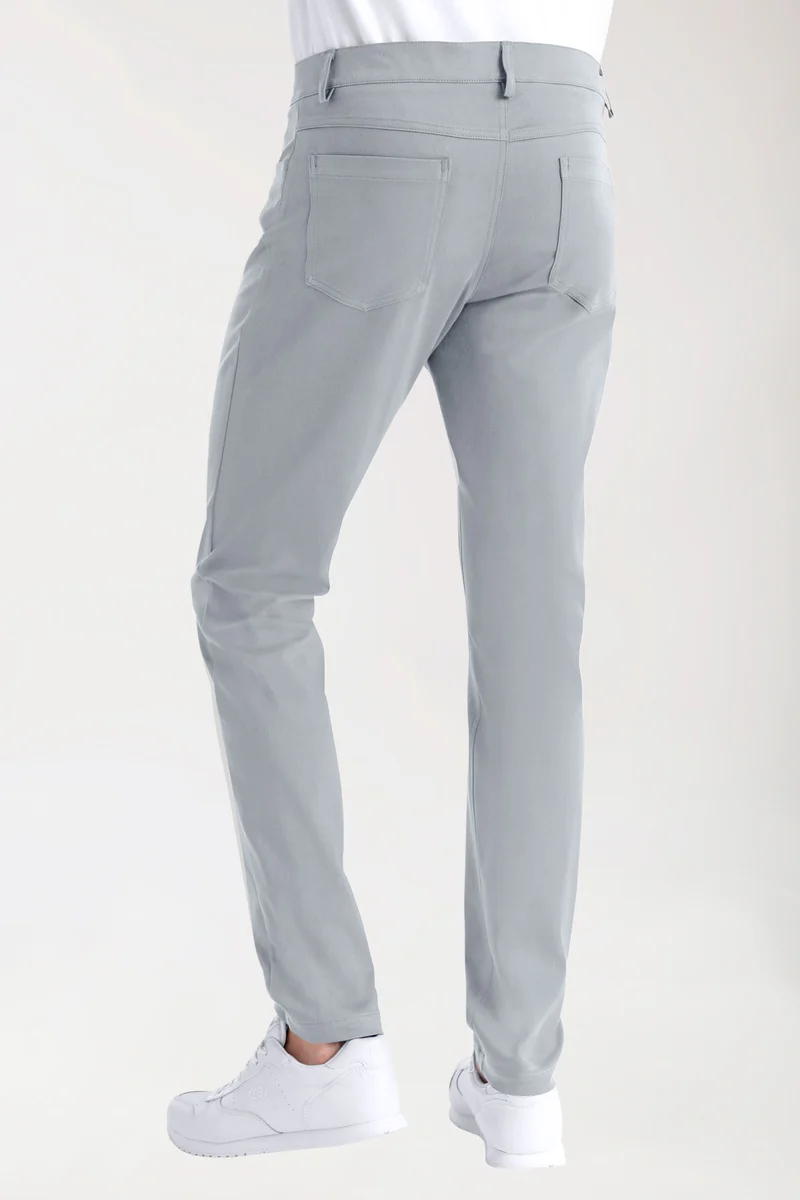 Stretch 5-Pocket Hose Herren - schlankes Bein grau
