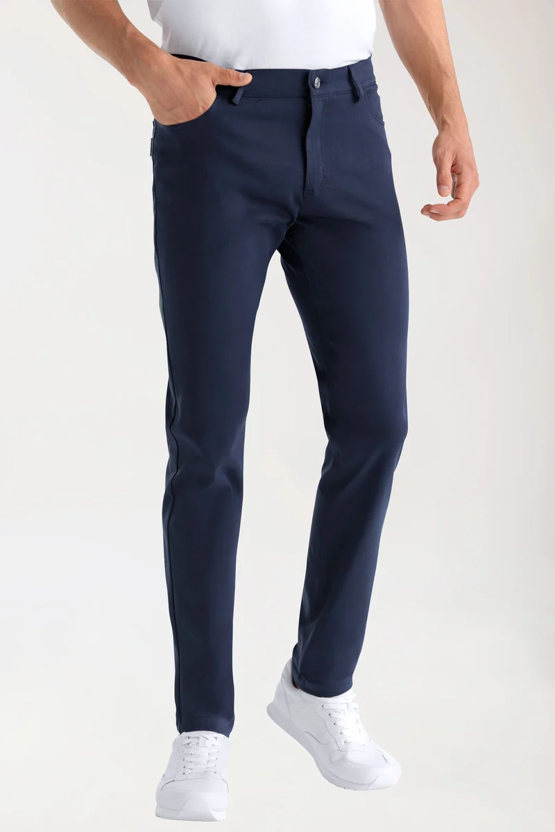 Stretch 5-Pocket Hose Herren - schlankes Bein navy