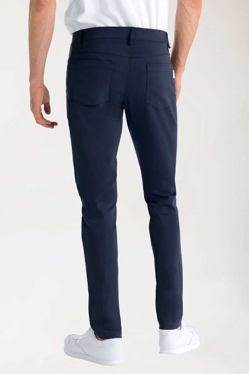 Stretch 5-Pocket Hose Herren - schlankes Bein navy