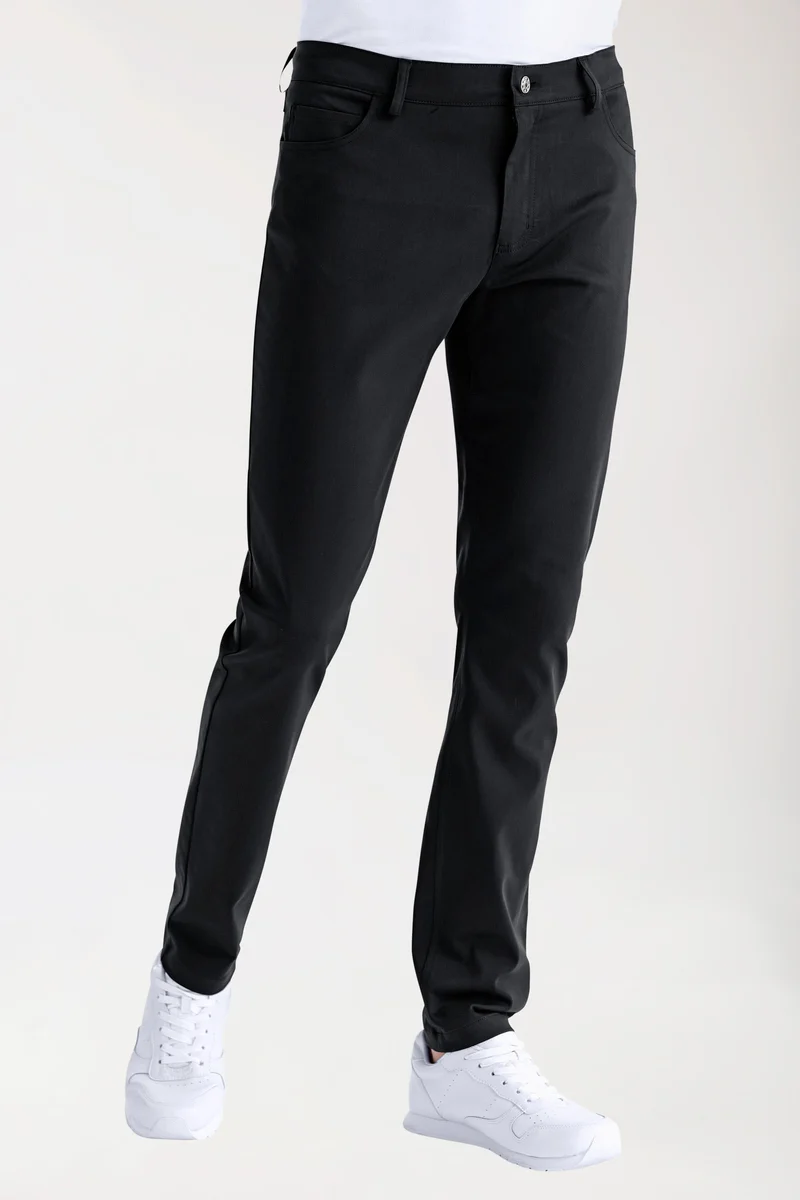 Stretch 5-Pocket Hose Herren - schlankes Bein schwarz