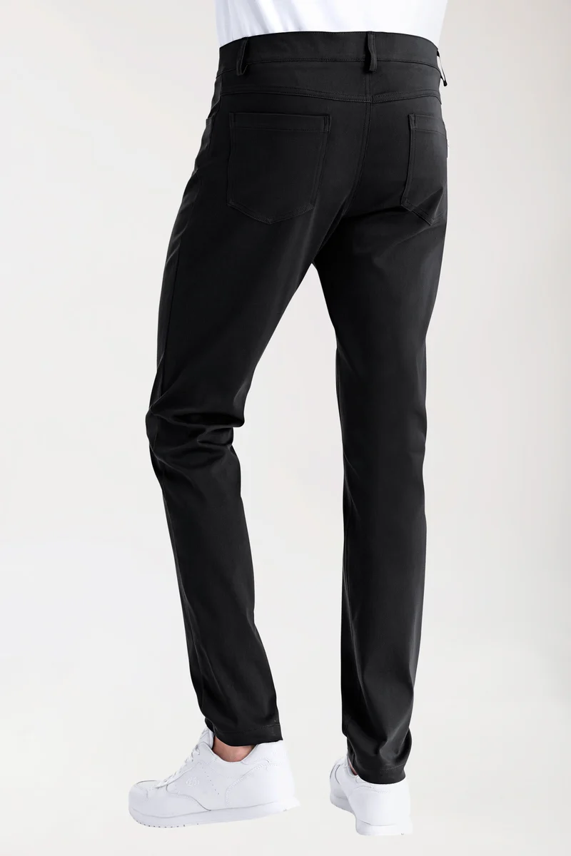 Stretch 5-Pocket Hose Herren - schlankes Bein schwarz