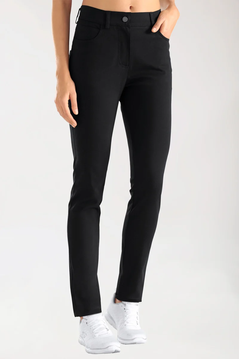 Stretch 5-Pocket Hose Damen - schlankes Bein schwarz