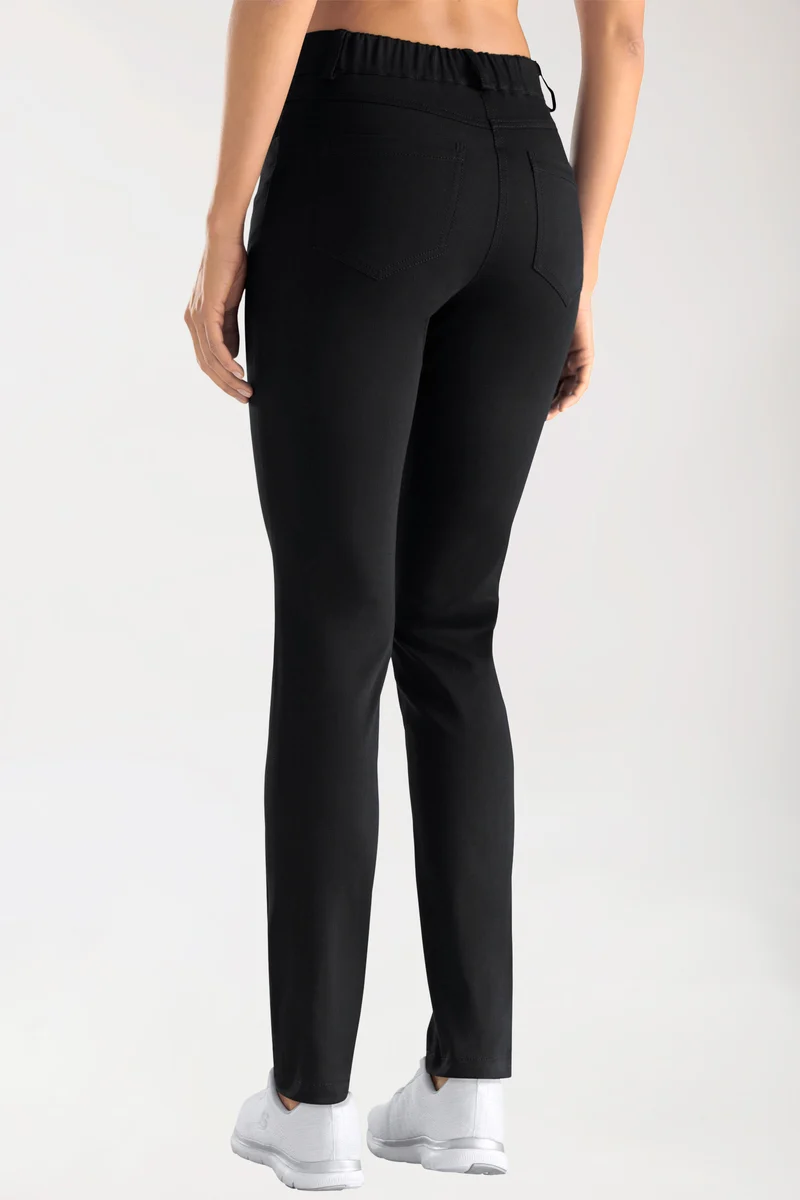 Stretch 5-Pocket Hose Damen - schlankes Bein schwarz