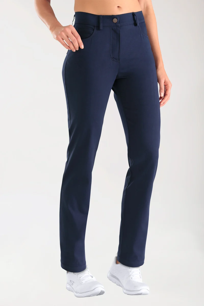Stretch 5-Pocket Hose Damen - gerades Bein navy