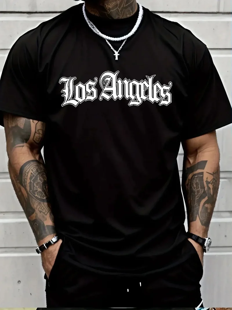 Herren T-Shirt Los Angeles Shirt Rundhals Streetwear Tank Top Hemd Polohemd Tops