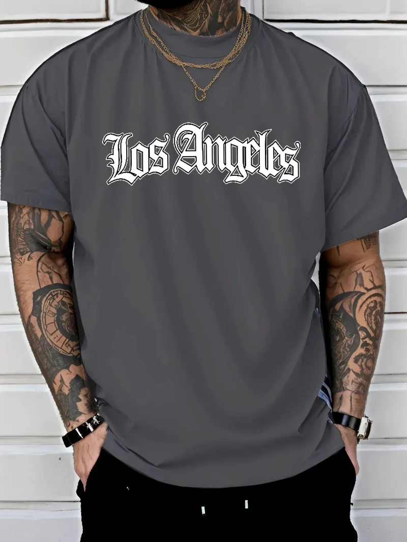 Herren T-Shirt Los Angeles Shirt Rundhals Streetwear Tank Top Hemd Polohemd Tops