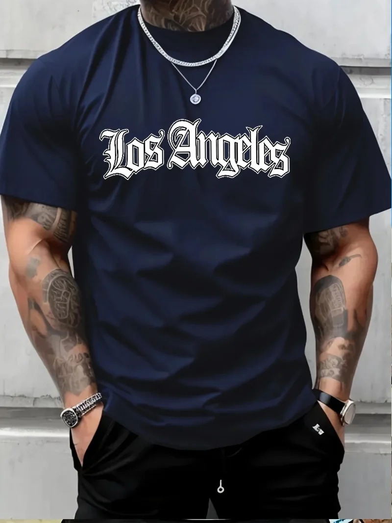 Herren T-Shirt Los Angeles Shirt Rundhals Streetwear Tank Top Hemd Polohemd Tops