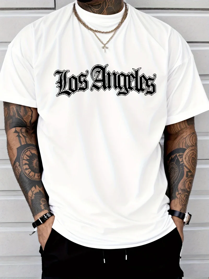 Herren T-Shirt Los Angeles Shirt Rundhals Streetwear Tank Top Hemd Polohemd