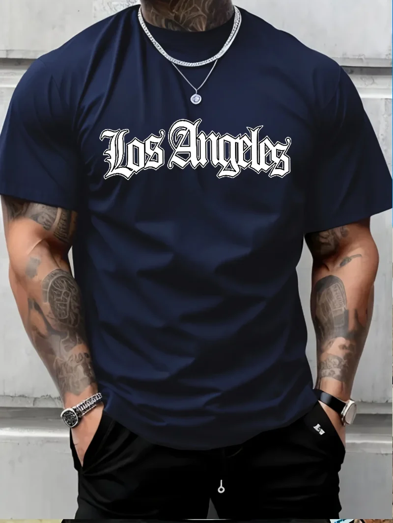 Herren T-Shirt Los Angeles Shirt Rundhals Streetwear Tank Top Hemd Polohemd