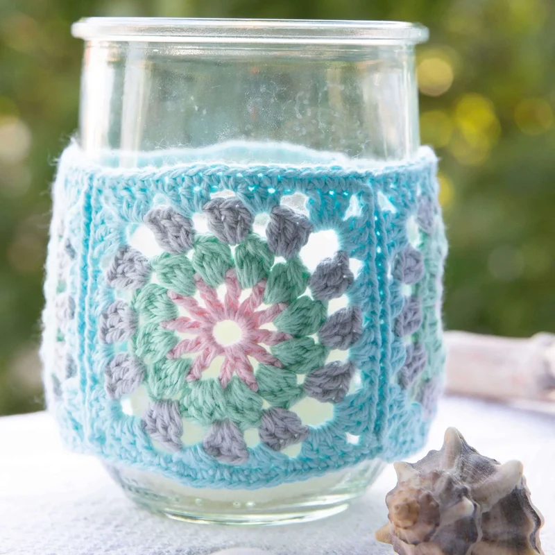 Häkelset Granny Square Windlicht