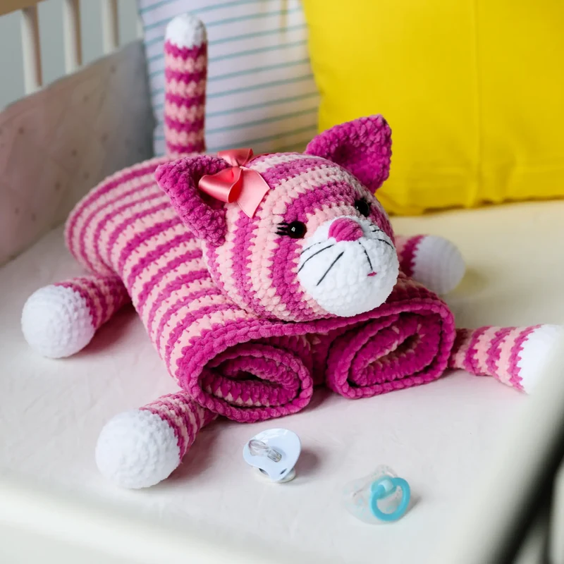 Häkelset Babydecke Katze