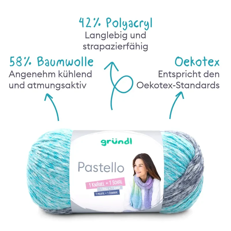 Strickset Schal im Netzmuster