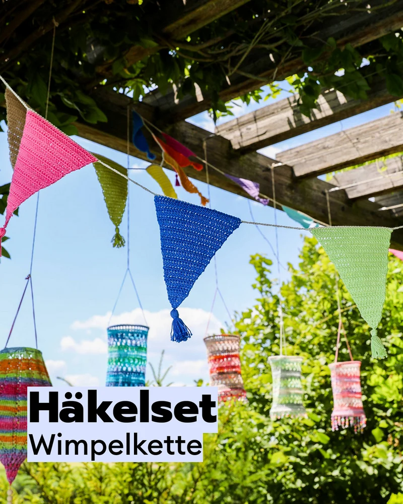 Häkelset Wimpelkette