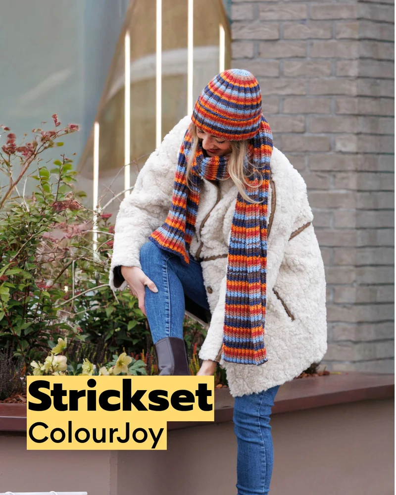 Strickset ColourJoy - Mütze und Schal