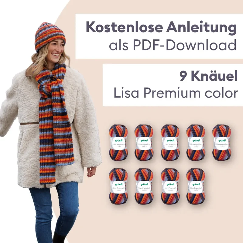 Strickset ColourJoy - Mütze und Schal