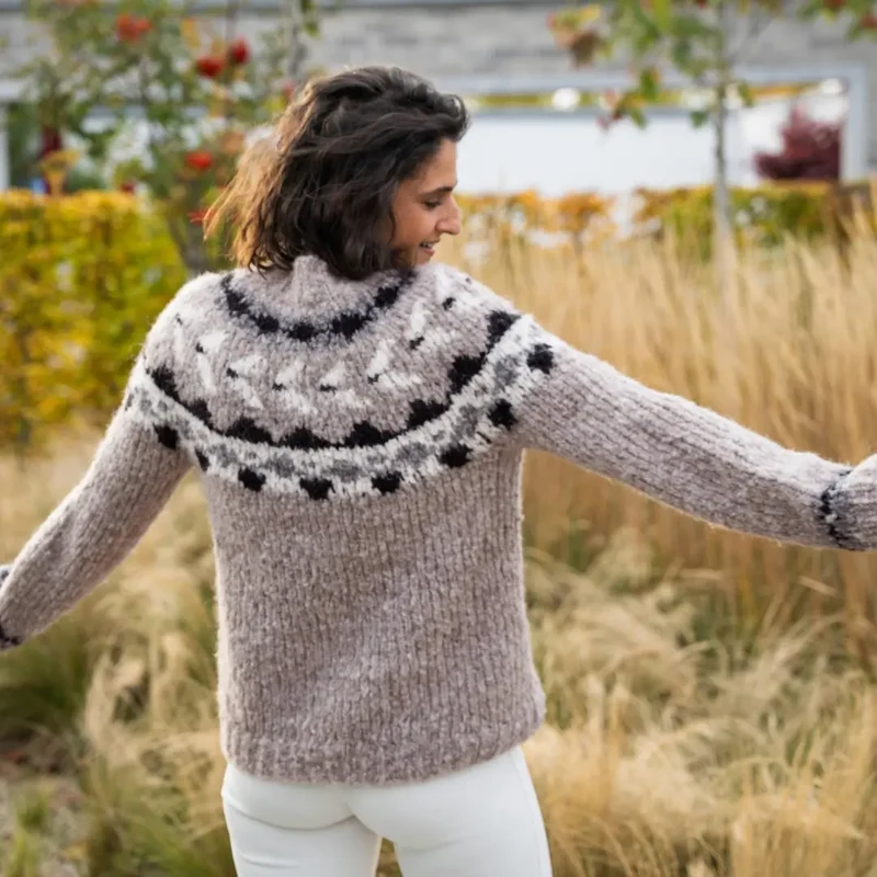 Strickset Jacquard-Pullover Top Down