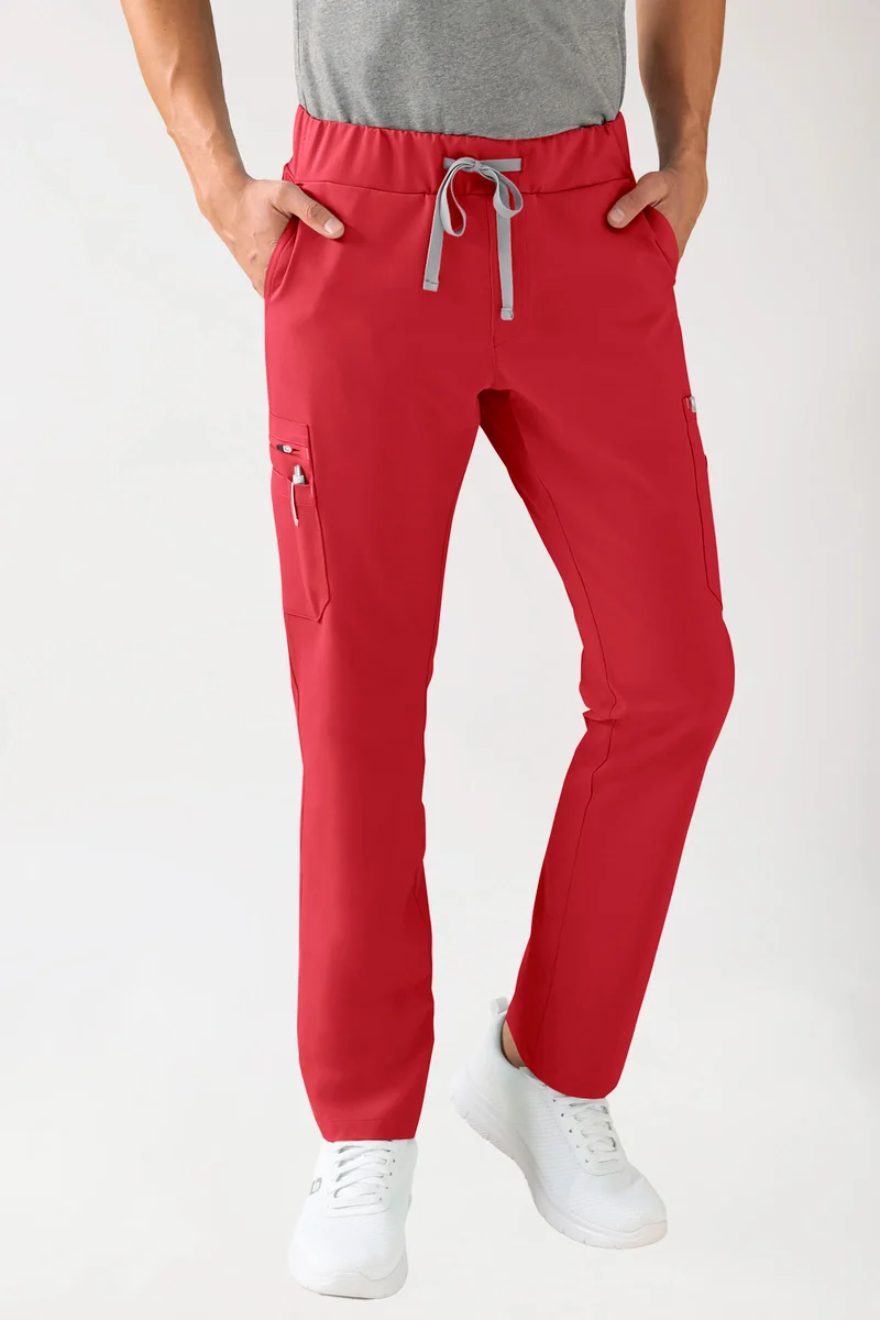 Stretch Hose Herren - gerader Saum mit Beintaschen hellrot