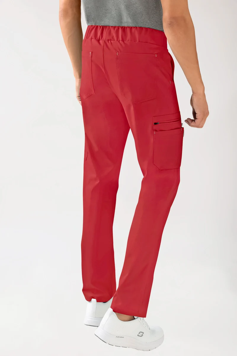 Stretch Hose Herren - gerader Saum mit Beintaschen hellrot