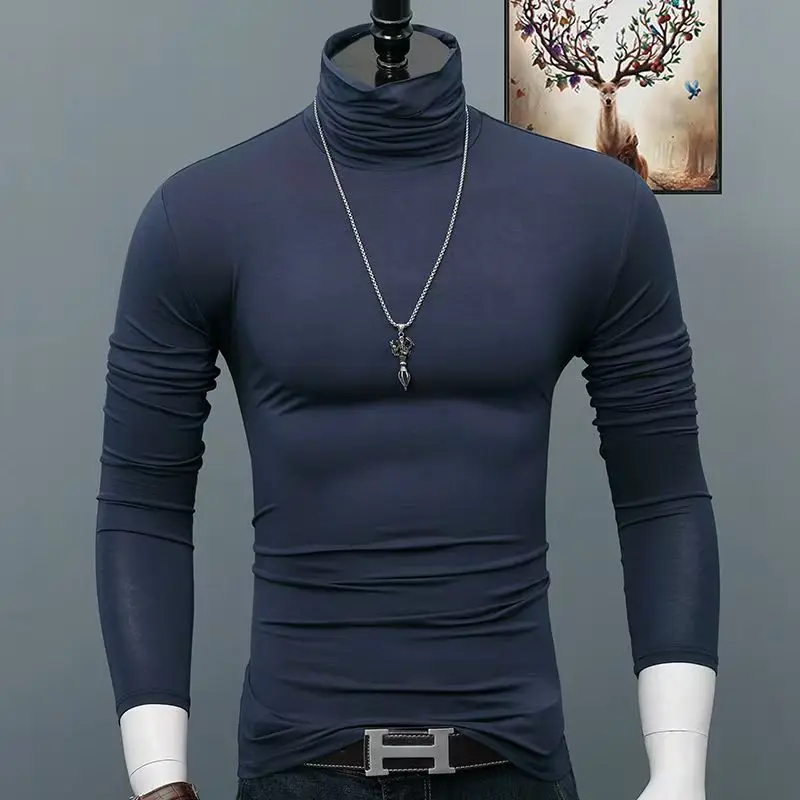 Herren Rollkragen Pullover Sweatshirt Leichter Pulli Sweater Shirt Langarmshirt