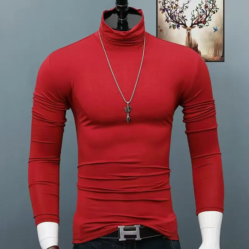 Herren Rollkragen Pullover Sweatshirt Leichter Pulli Sweater Shirt Langarmshirt