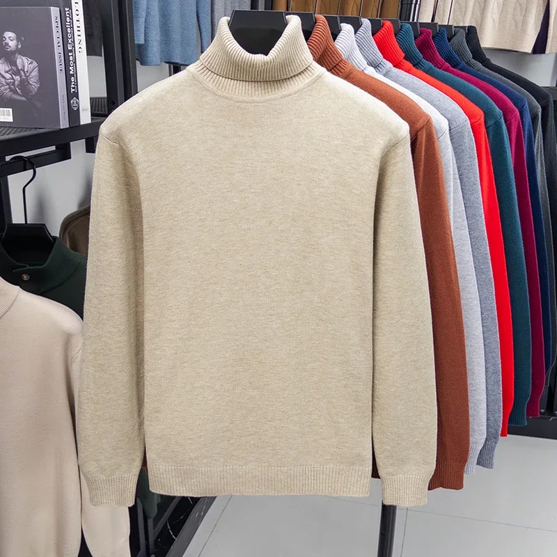 Herren Rollkragen Pullover Sweatshirt Leichter Pulli Sweater Shirt Langarmshirt