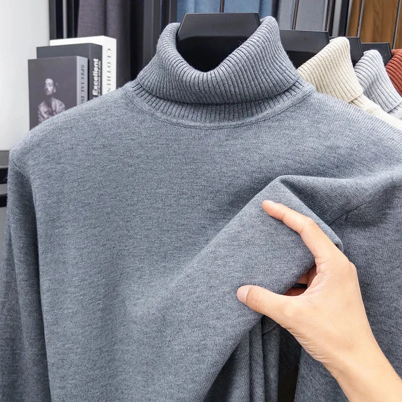 Herren Rollkragen Pullover Sweatshirt Leichter Pulli Sweater Shirt Langarmshirt