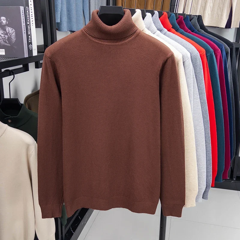 Herren Rollkragen Pullover Sweatshirt Leichter Pulli Sweater Shirt Langarmshirt