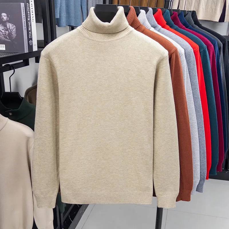 Herren Rollkragen Pullover Sweatshirt Leichter Pulli Sweater Shirt Langarmshirt
