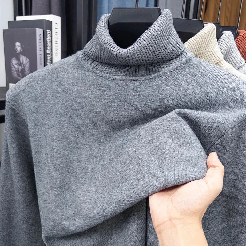Herren Rollkragen Pullover Sweatshirt Leichter Pulli Sweater Shirt Langarmshirt