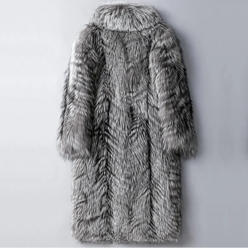 Herren Wintermantel Pelzmantel Kunstpelzmantel Herrenmantel Kunstpelz Mantel