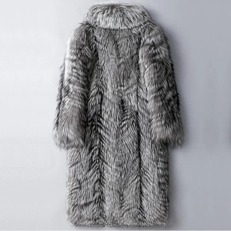 Herren Wintermantel Pelzmantel Kunstpelzmantel Herrenmantel Kunstpelz Mantel