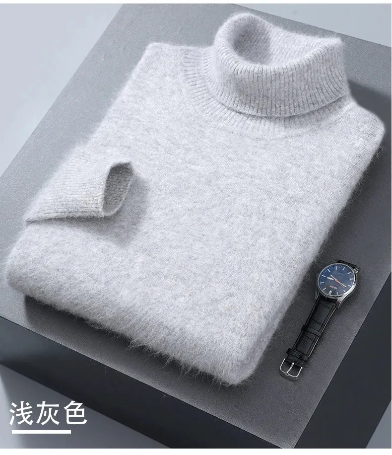 Herren Rollkragen Pullover Sweatshirt Langarm Pulli Sweater Shirt 100% Kaschmir