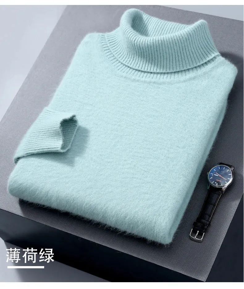 Herren Rollkragen Pullover Sweatshirt Langarm Pulli Sweater Shirt 100% Kaschmir