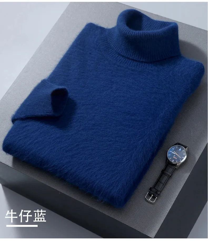 Herren Rollkragen Pullover Sweatshirt Langarm Pulli Sweater Shirt 100% Kaschmir