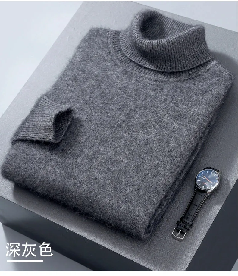 Herren Rollkragen Pullover Sweatshirt Langarm Pulli Sweater Shirt 100% Kaschmir