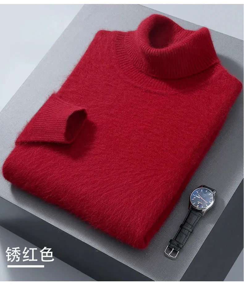 Herren Rollkragen Pullover Sweatshirt Langarm Pulli Sweater Shirt 100% Kaschmir