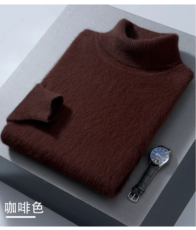 Herren Rollkragen Pullover Sweatshirt Langarm Pulli Sweater Shirt 100% Kaschmir