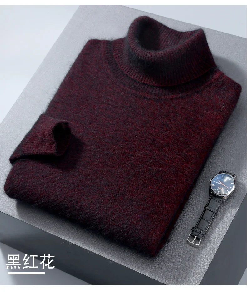 Herren Rollkragen Pullover Sweatshirt Langarm Pulli Sweater Shirt 100% Kaschmir