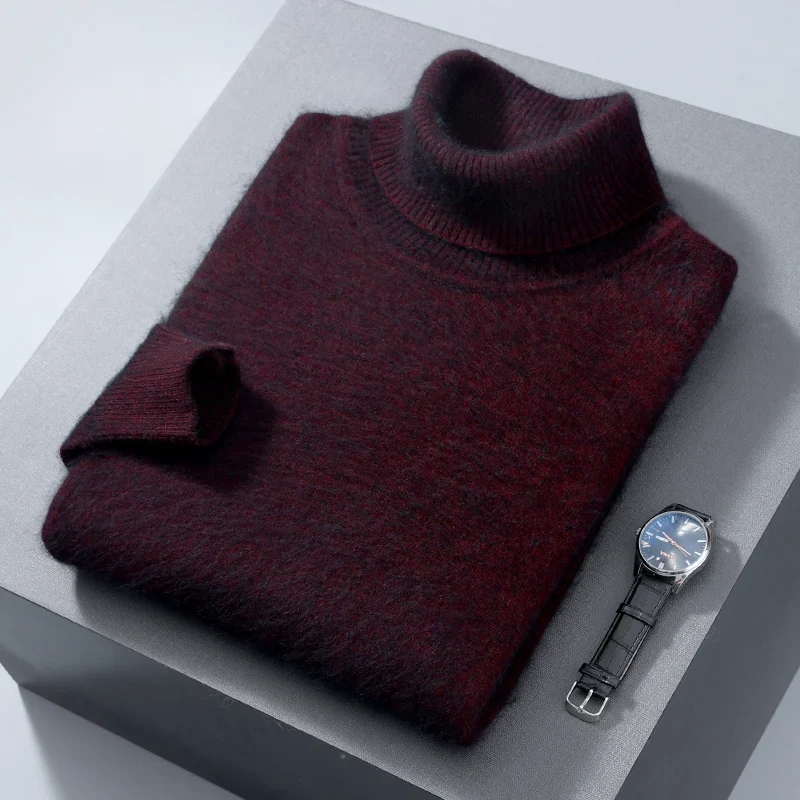 Herren Rollkragen Pullover Sweatshirt Langarm Pulli Sweater Shirt 100% Kaschmir