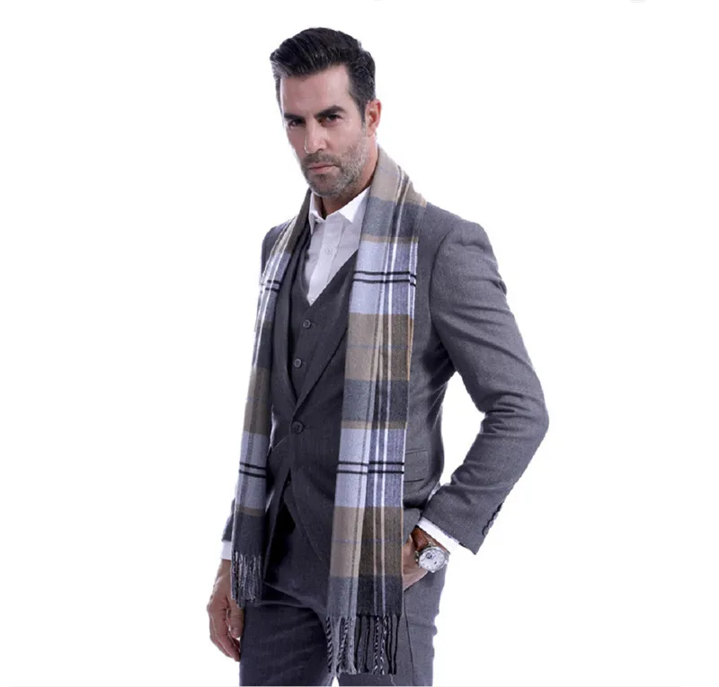 Herren Schal Winterschal Stola Schlauchschal Halstuch Wollschal Strickschal Loop