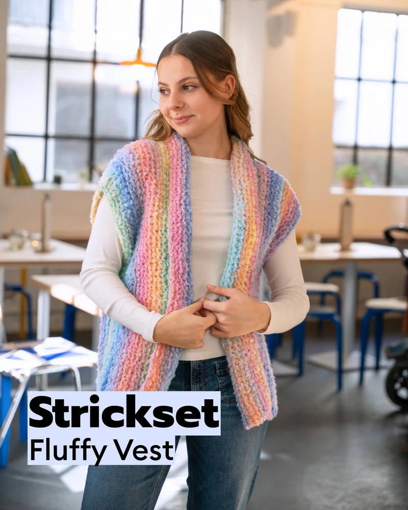 Strickset Fluffy Vest