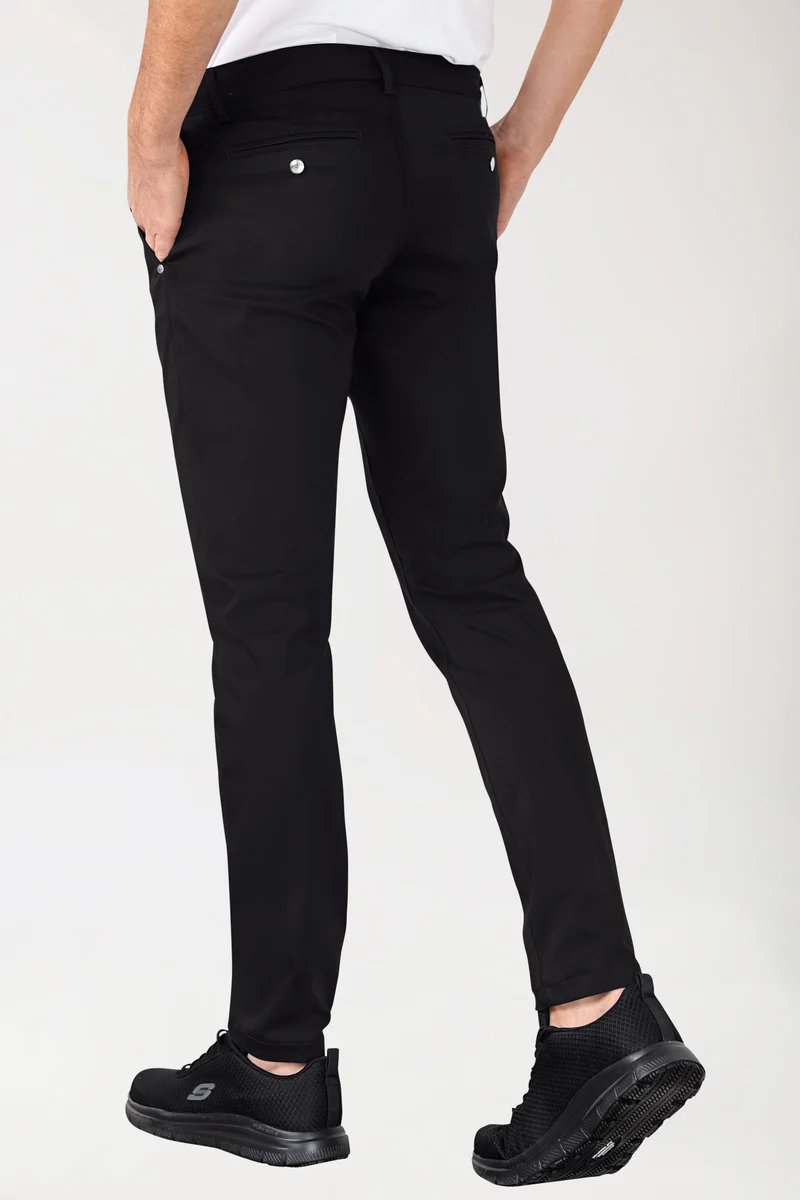 Stretch Hose Herren - Chino Style schwarz